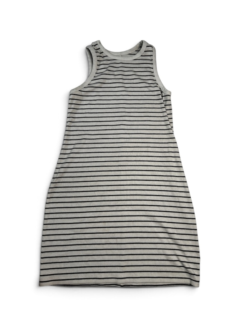 a new day Striped Sleeveless Midi Dress - Gray and Black